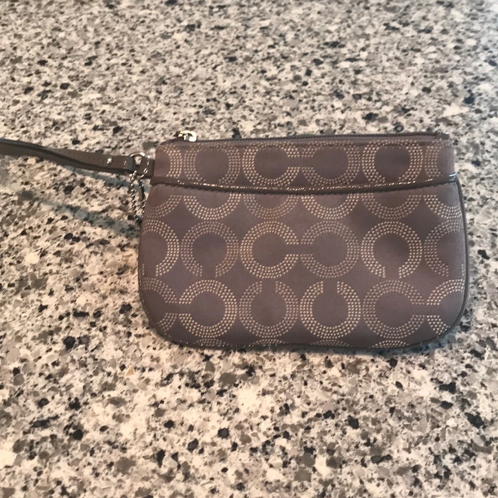 Gray Coach Wristlet
